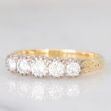 Antique 14K yellow gold ring with brilliant cut diamonds (0.54ctw approx.), 30s