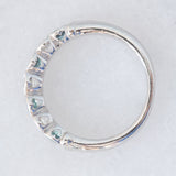 Veretta vintage in platino con alessandriti (0.43ctw) e diamanti (0.51ctw), anni ‘80/‘90
