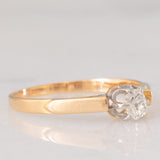 Solitario antico in oro giallo 18K con diamante di taglio vecchia miniera (0.22ct ca.), anni ‘20/‘30