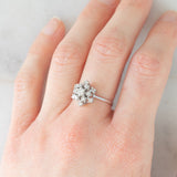 Anello a fiocco di neve in oro bianco 14K con diamanti (0.36ctw ca.), anni ‘70