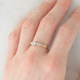Solitario vintage in oro giallo 9K con diamanti (centrale di taglio brillante e di 0.20ct ca.)