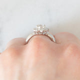 Anello a margherita vintage in platino con diamanti di taglio brillante (1.02ctw), anni ‘70/‘80