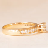Anello a margherita vintage in oro giallo 14K con diamanti di taglio brillante (0.25ctw ca.), anni ‘70/‘80