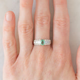 Anello vintage in platino con tormalina paraiba (0.76ct) e diamanti (0.71ctw), anni ‘90/anni ‘2000