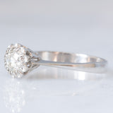 Solitario vintage in oro bianco 18K con diamante di taglio brillante (0.42ct ca.), anni ‘60