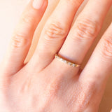 Veretta vintage in oro giallo 9K con diamanti di taglio brillante (0.07ctw ca.), anno 1993