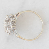 Anello a fuoco d’artificio vintage in oro bianco 18K con diamanti di taglio brillante (0.70ctw ca.), anni ‘70