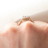 Vintage-Gänseblümchen-Ring aus 9-karätigem Gelb- und Weißgold mit Diopsid (ca. 1.40 ct) und Diamanten (ca. 0.20 ctw), Jahr 2006