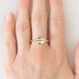 Anello da cocktail vintage in oro giallo 8K con quarzo citrino di taglio marquise (1.70ct ca.), anni ‘70/‘80