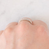 Veretta vintage in oro bianco 14K con diamanti (0.15ctw ca.), anni ‘70