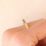 Veretta vintage in oro giallo e bianco 14K con zaffiri (0.50ctw ca.), anni ‘60/‘70