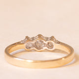 Vintage-Trilogie aus 9-karätigem Gelbgold mit Diamanten im Brillantschliff (ca. 0.25 ctw), ca. 70er/80er Jahre.