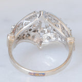 Anello vintage in oro bianco 14K con diamanti (0.50ctw ca.), anni ‘70/‘80