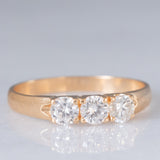 Trilogy vintage in oro giallo 14K con diamanti di taglio brillante (0.60ctw ca.), anni ‘70