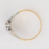 Solitario Art Déco a forma di cuore in oro giallo 18K e platino con diamante (0.03ct ca.), anni ‘20/‘30