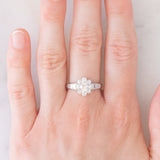 Anello a fiore vintage in platino con diamanti (1.33ctw), anni ‘90