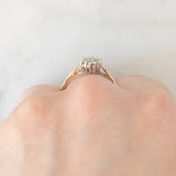 Anello a margherita vintage in oro giallo 9K con diamanti (0.21ctw ca.), anni ‘80/‘90