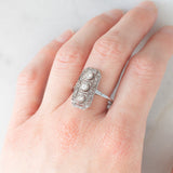 Anello Art Déco in oro bianco 14K e platino con diamanti (0.50ctw ca.), anni ‘30