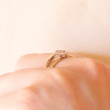Vintage 9K yellow gold band ring with old European cut diamond (0.10ct approx.), 70s