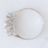 Anello vintage in oro bianco 14K con diamanti di taglio brillante (0.42ctw ca.), anni ‘80