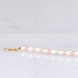 Collana vintage con perle rosa e con chiusura in oro giallo 18K,anni ‘90