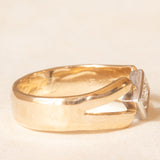 Vintage 9K yellow gold band ring with old European cut diamond (0.10ct approx.), 70s