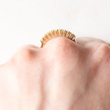 Vintage-Band aus 9-karätigem Gelbgold mit synthetischen gelben Saphiren (ca. 0.50 ctw), 60er/70er Jahre