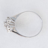 Anello a fiocco di neve in oro bianco 18K con diamanti (0.28ctw ca.), anni ‘70