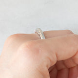 Anello vintage in oro bianco 14K con diamanti (0.06ctw ca.), anni ‘70/‘80