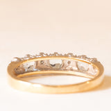 Veretta vintage in oro giallo e bianco 9K con acquamarine (0.40ctw ca.) e diamanti, anno 1992