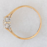 Anello a margherita vintage in oro giallo 9K con diamanti di taglio brillante (0.33ctw ca.), anni ‘80