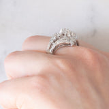 Anello vintage in oro bianco 14K con diamanti (0.50ctw ca.), anni ‘70/‘80