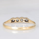 Veretta antica in oro giallo e bianco 14K con diamanti di taglio vecchia miniera (0.35ctw ca.), anni ‘30