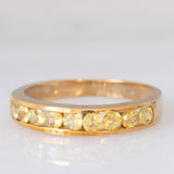 Veretta vintage in oro giallo 9K con sfeni (0.62ctw ca.)