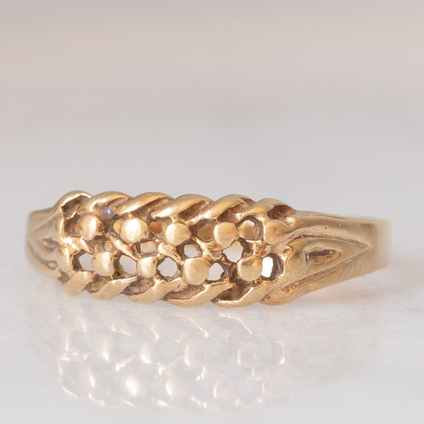 Anello “keeper” vintage in oro giallo 9K