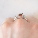 Anello in platino con tormalina watermelon (2.60ct) e diamanti (0.44ctw), anni ‘2000