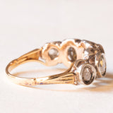 Antique 14K yellow gold and silver band with rosette-cut diamonds (approx. 0.70ctw), early 900s