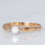 Vintage-Solitär aus 9 Karat Gelbgold mit Diamant im Brillantschliff (ca. 0.15 ct), 1990