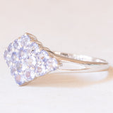 Vintage-Ring aus 9-karätigem Weißgold mit Tansaniten (ca. 0.96 ctw), 2006