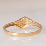 Anello vintage in oro giallo e bianco 9K con diamanti
