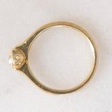 Solitaire vintage en or jaune 14 carats et diamants taillés en brillant (env. 0.45 ct), années 70