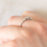 Anello a margherita vintage regolabile in platino con diamanti (0.20ctw), anni ‘90