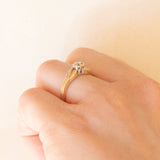 Anello vintage in oro giallo 9K con diamanti (0.15ctw ca.), anni ‘80