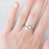 Anello vintage in oro bianco 14K con diamanti di taglio brillante (0.62ctw ca.), anni ‘70/‘80