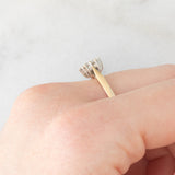 Anello a margherita vintage in oro giallo 9K con diamanti (0.21ctw ca.), anni ‘80/‘90