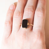 Vintage-Onyx-Ring aus 14-karätigem Gelbgold, 60er Jahre