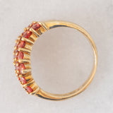 Anello in oro giallo 9K con pietre rosse