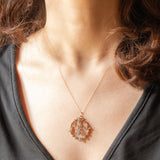 Antique 18K yellow gold pendant with old European cut diamonds (1ctw approx.), early 900s