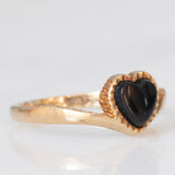 Anello vintage in oro giallo 9K con onice di taglio a cuore, anno 1989