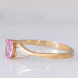 Anello vintage con zaffiro rosa (0.52ct ca.) e diamanti, annni ‘90